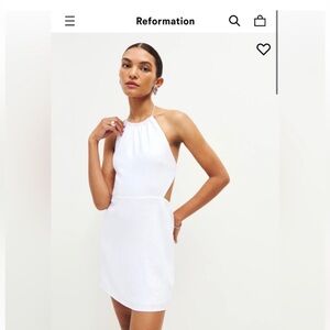 Reformation linen halter backless dress